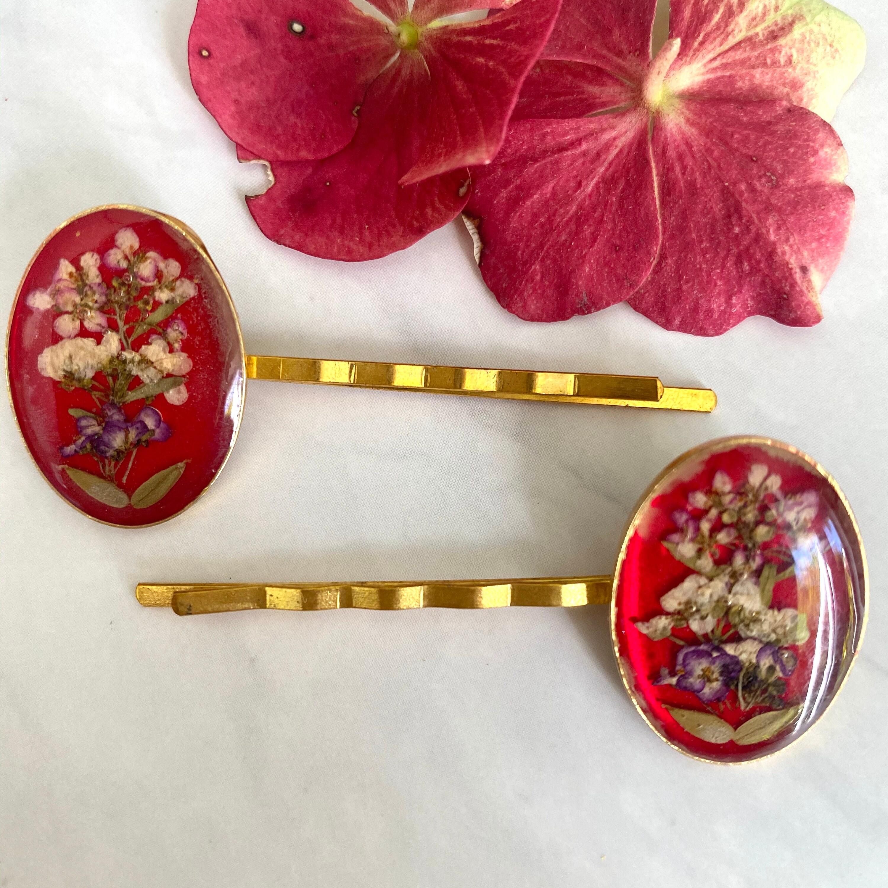 Vintage Victorian Hair Clips Vintage Red Hair Clips Vintage Etsy