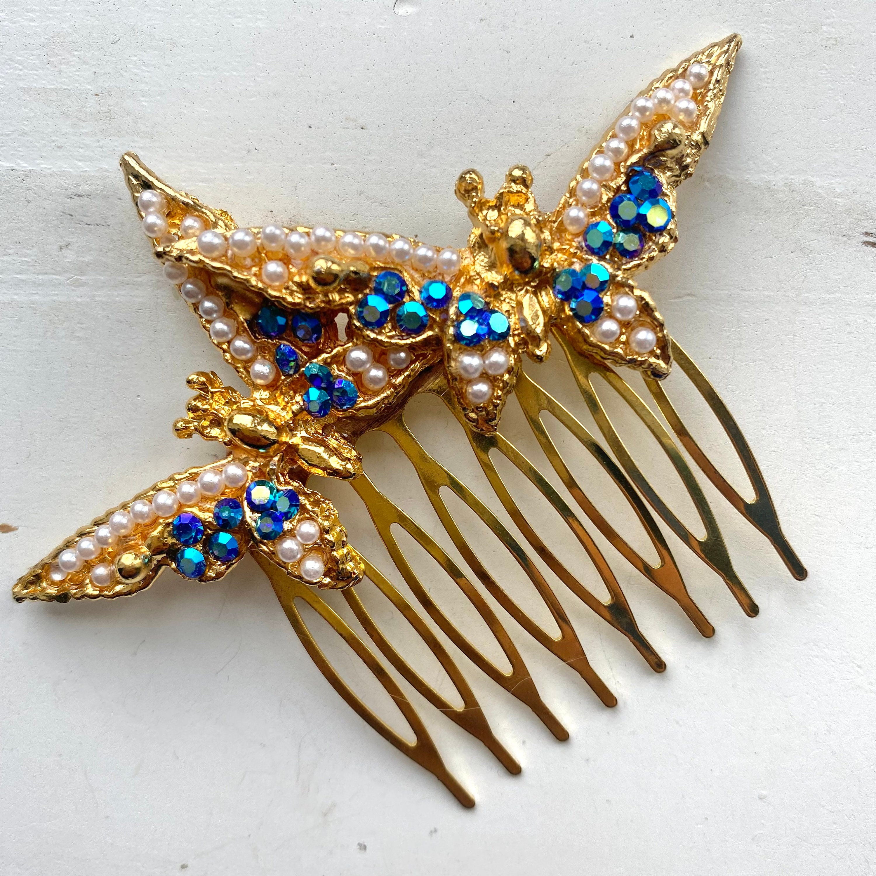 Vintage Butterfly Hair Comb 1940s Butterfly Hair Clip 1940s Etsy UK