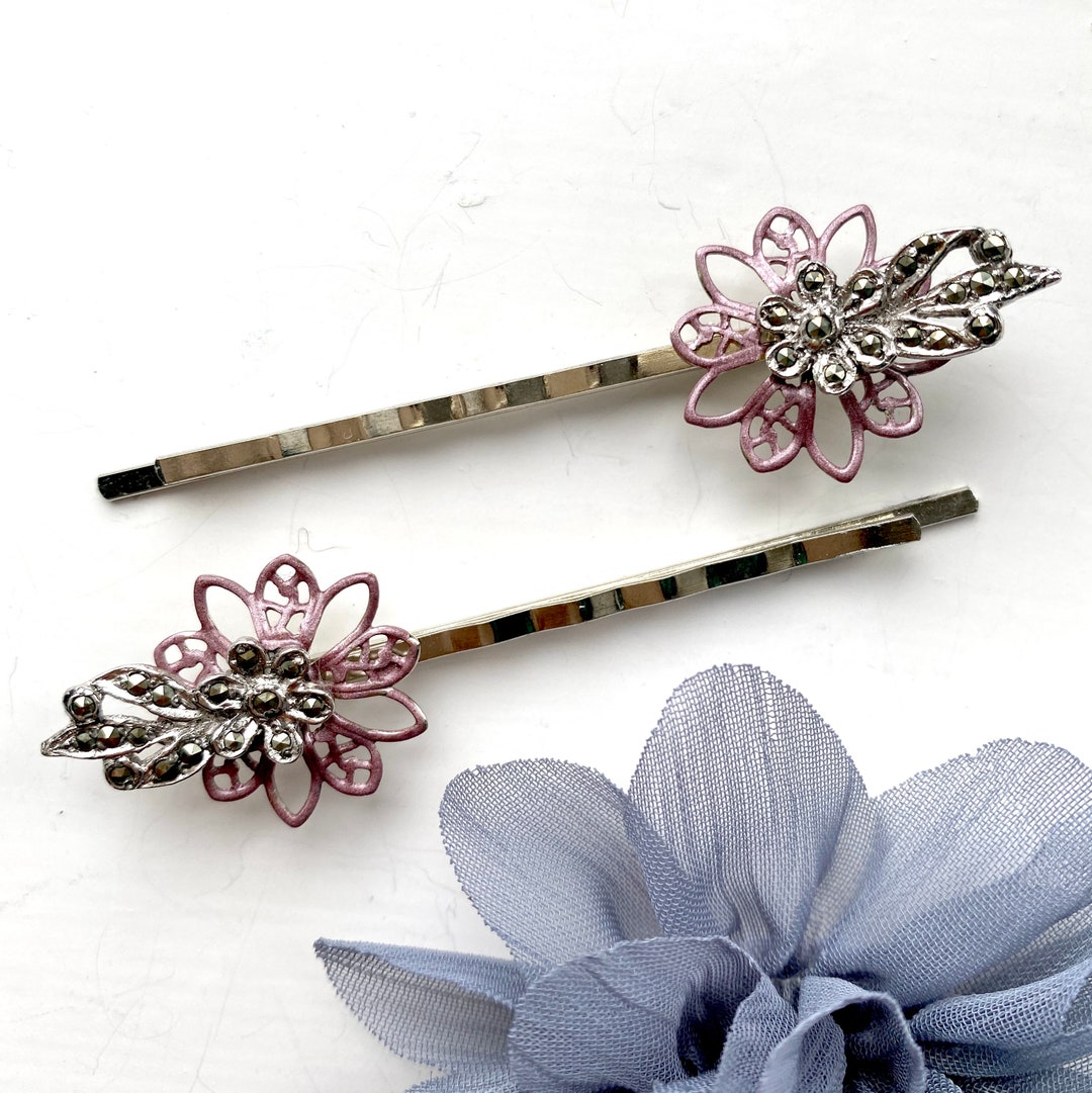 Vintage Lilac Hair Pins Antique Hair Clips 1930s Bobby Pins Etsy