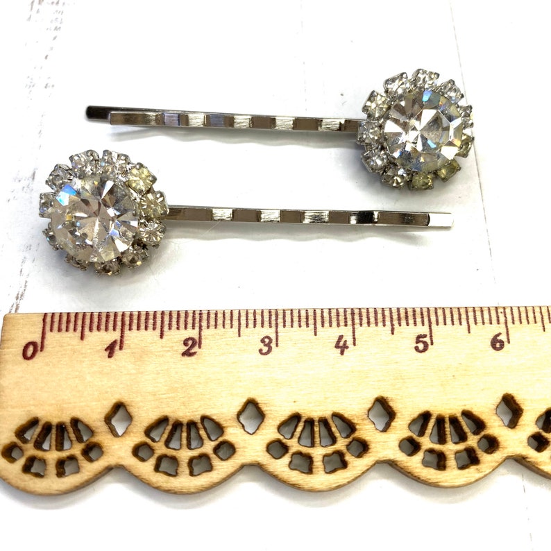 Vintage Rhinestone Hair Clips Vintage Silver Hair Pins Etsy