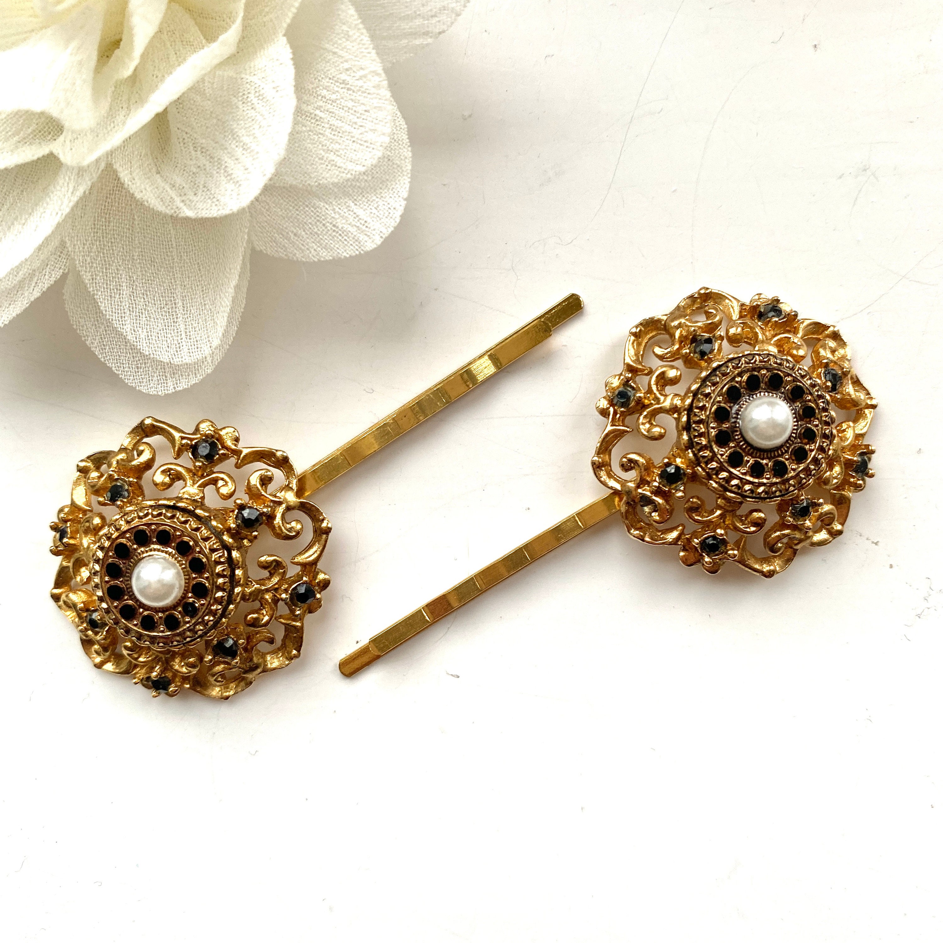 Vintage Black Gold Hair Clips Antique Black Hair Pins Gothic - Etsy Hong Kong Vintage Black Gold Hair Clips Antique Black Hair Pins Gothic - Etsy Hong Kong
