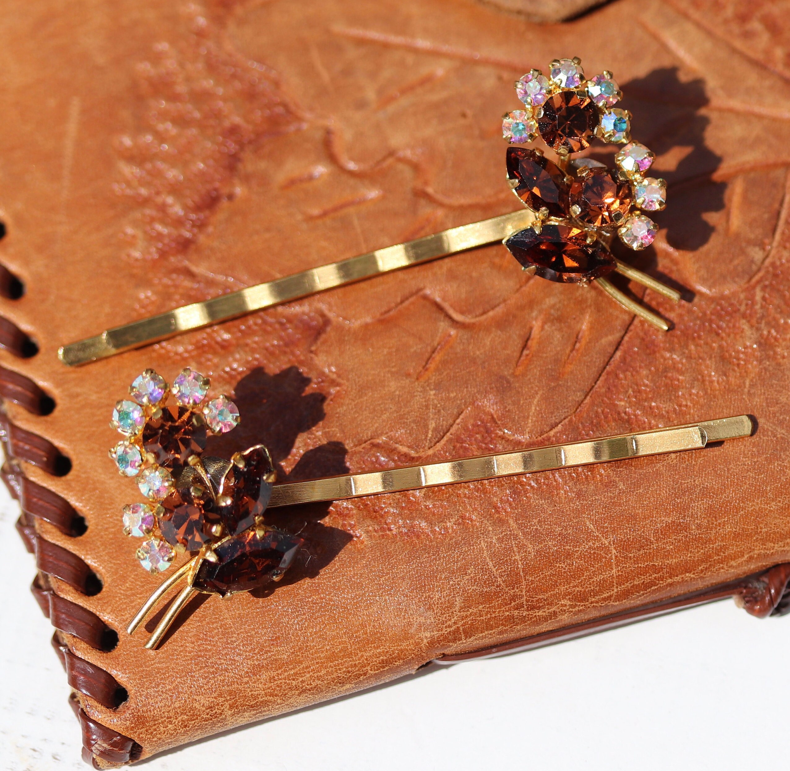 Vintage Hair Clips Rhinestone Hair Pins Rhinestone Hair Etsy UK