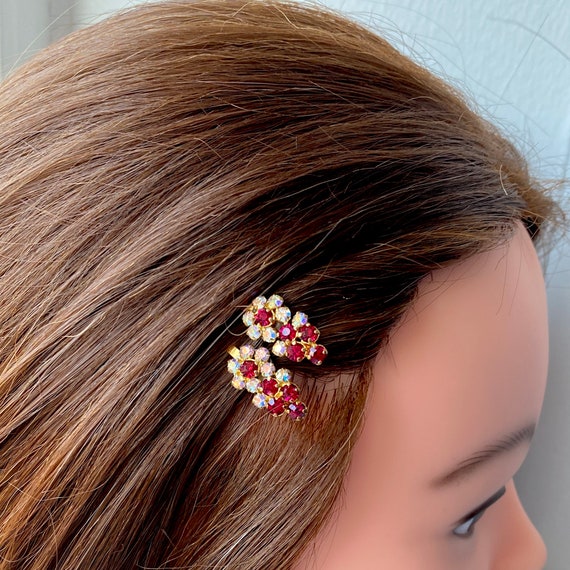 1940s Vintage Red Hair Pins, Antique Red Hair Cli… - image 7