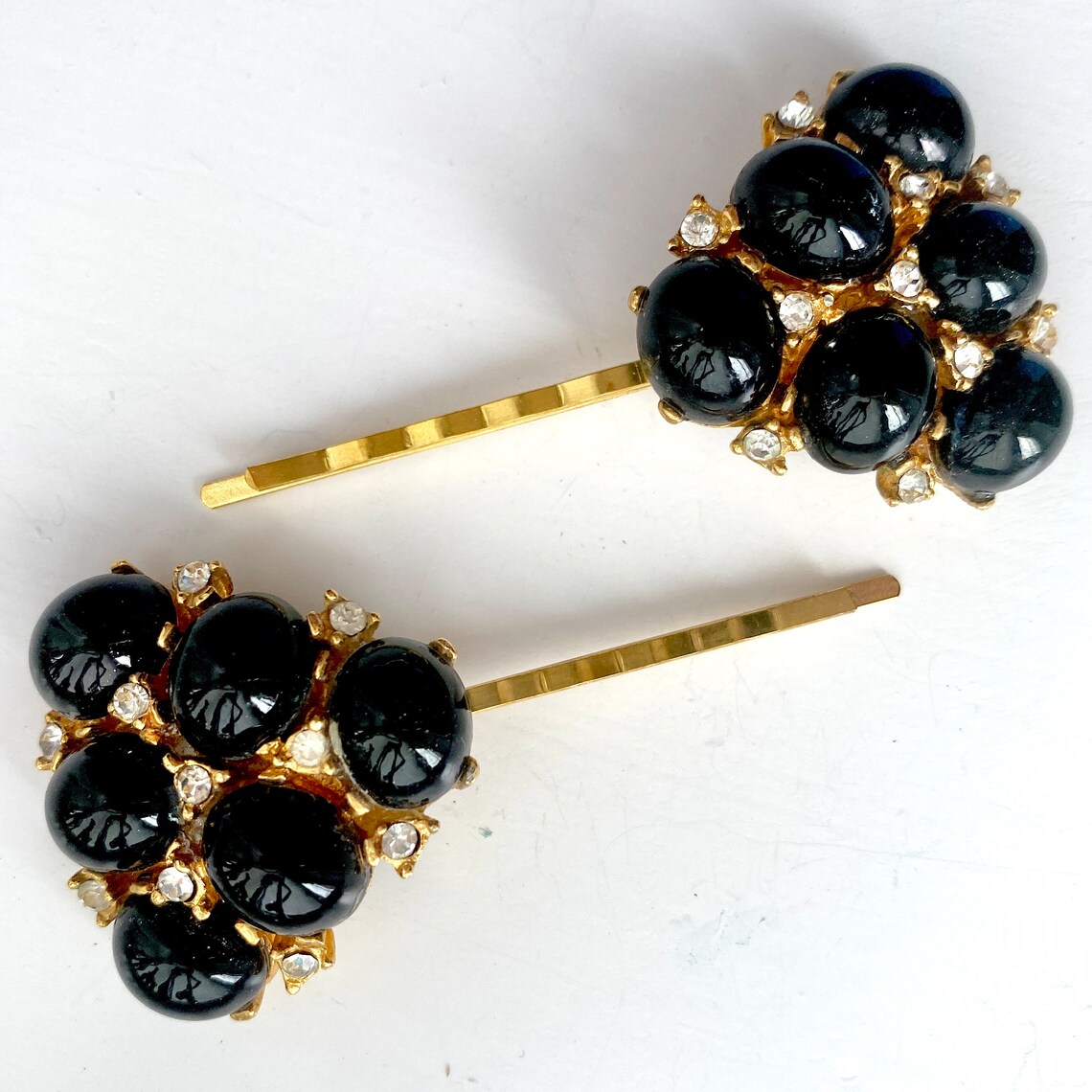 Art Deco Hair Clips Vintage Black Hair Pins 1950s Hair Etsy UK