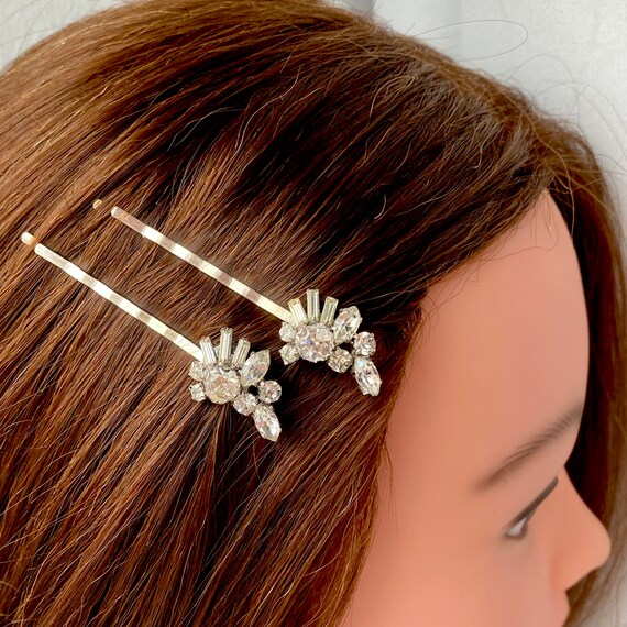 1920s Vintage Hair Pins For Wedding, Art Deco Hai… - image 2