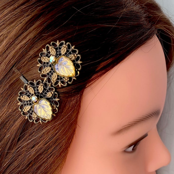 1930s Vintage Gold Hair Pins For Wedding, Antique… - image 2
