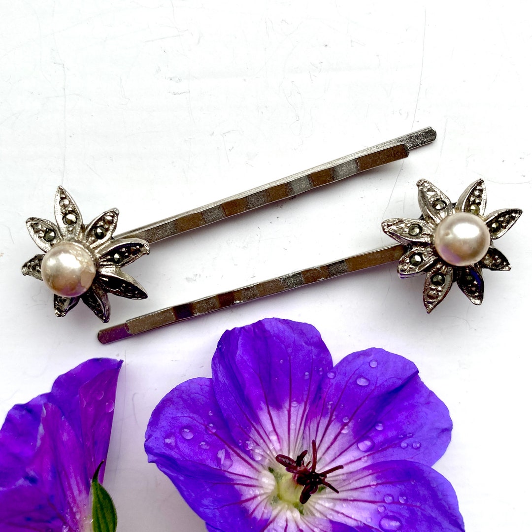 White - German Silver Hair Clip (Set of 2) 19