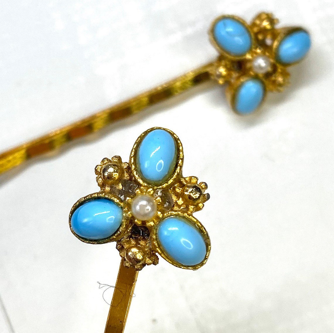 Vintage Turquoise Hair Accessory Turquoise Hair Pins Summer Etsy
