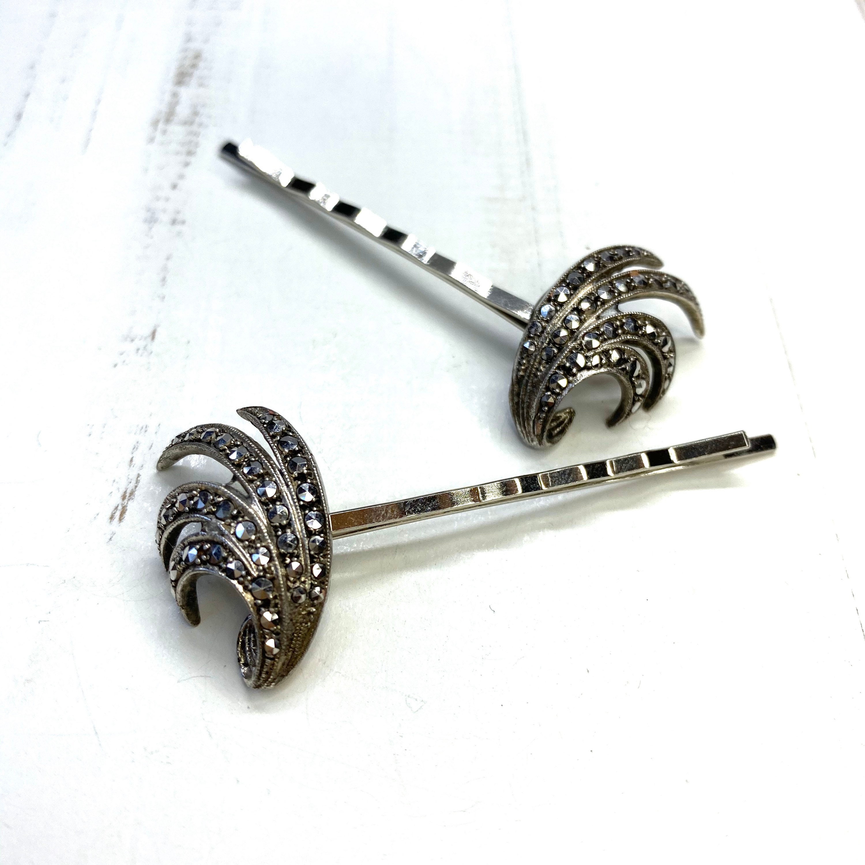 silver hair clips