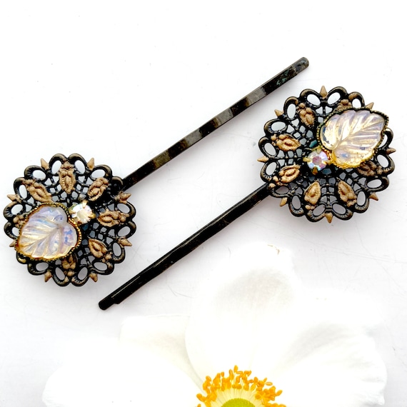 1930s Vintage Gold Hair Pins For Wedding, Antique… - image 1