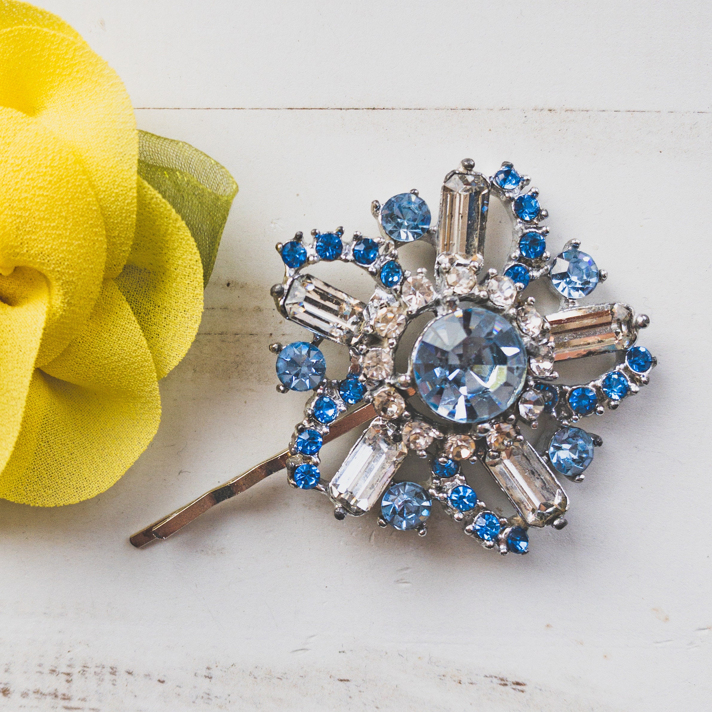 Vintage Blue Hair Clip Vintage Blue Hair Pin Art Deco Blue Etsy UK