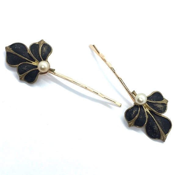Vintage Victorian Hair Clips Vintage Black Hair Pins Gothic Etsy