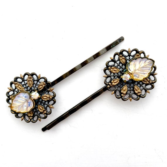 1930s Vintage Gold Hair Pins For Wedding, Antique… - image 4