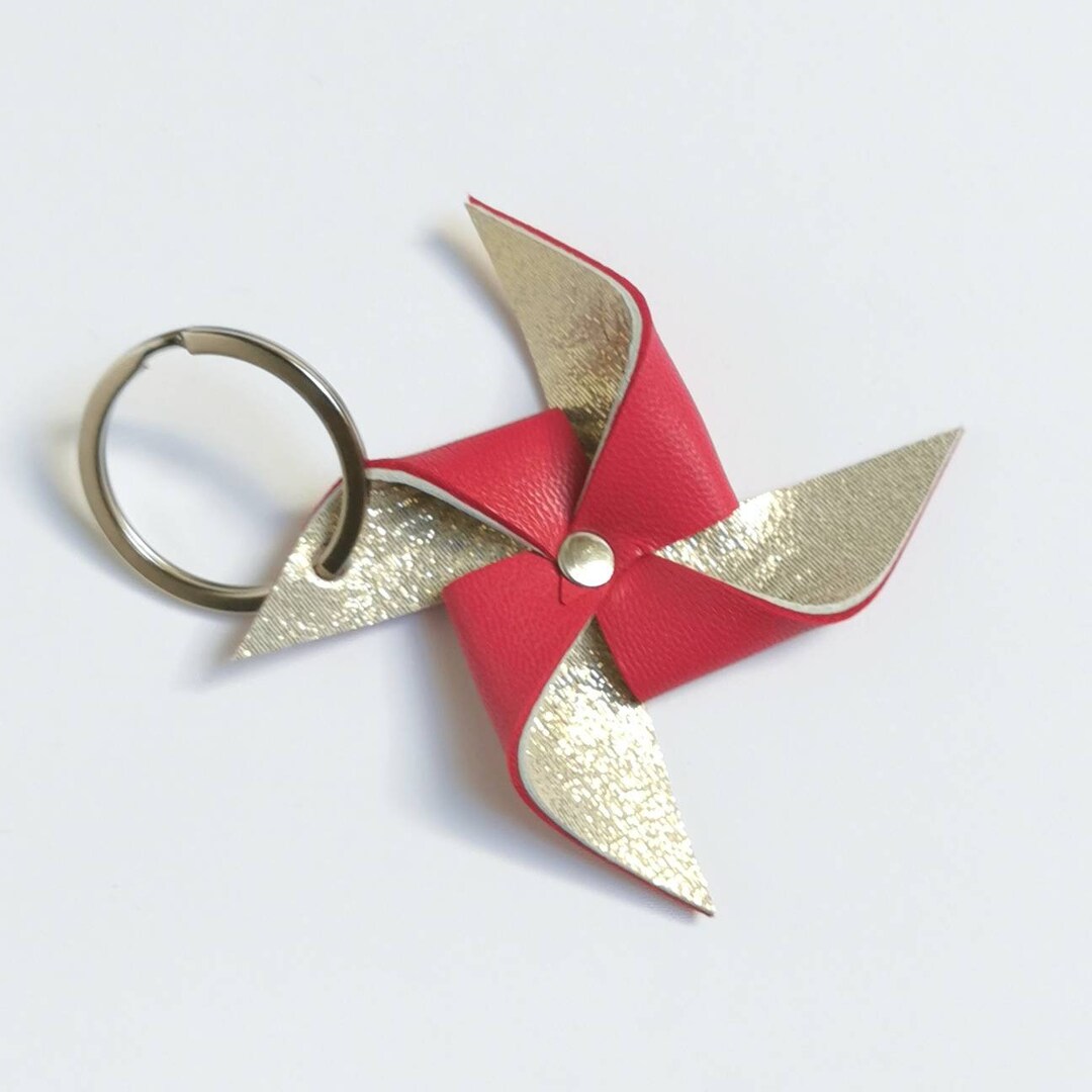 Key Ring Windmill Leather Windmill Keychain - Etsy