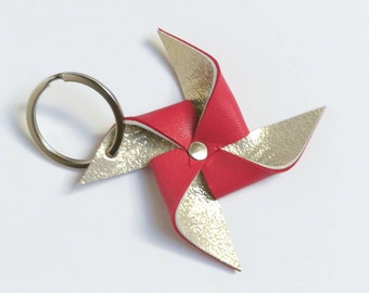 LEATHER KEY RING windmill