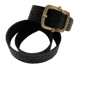 Handcrafted Black Leather Belt: Italian Buckle, Made in Canada