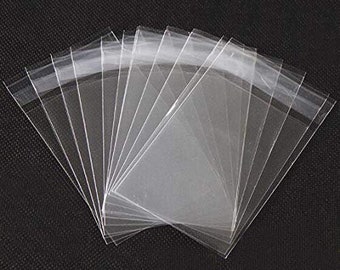 8 SIZES 200pc Clear Sealing Flat Cello/Cellophane Treat Bag Packaging Bags with Adhesive Closure Good for Snacks Bakery Cookies Candies