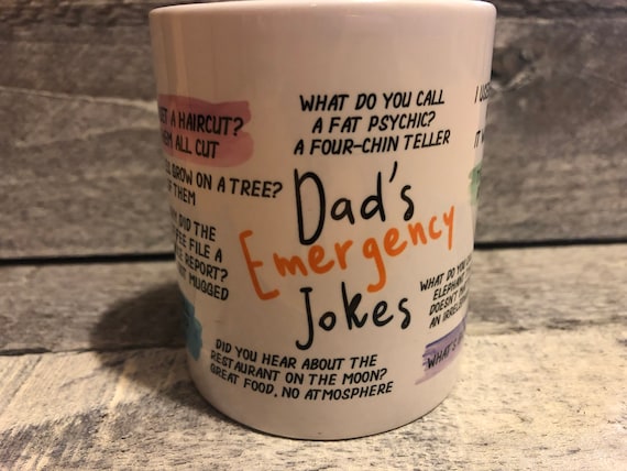 emergency dad joke mug
