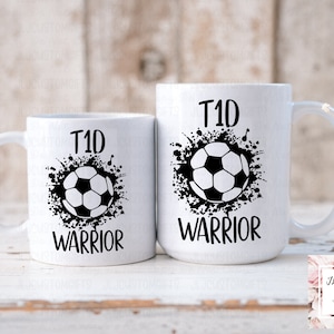 Type 1 diabetes warrior soccer coffee mug/ gift for type 1soccer