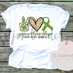 Peace Love Hope Essential Tremors Awareness T-shirt