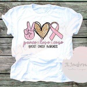 Peace love cure Breast cancer awareness/awareness t-shirt/  go pink