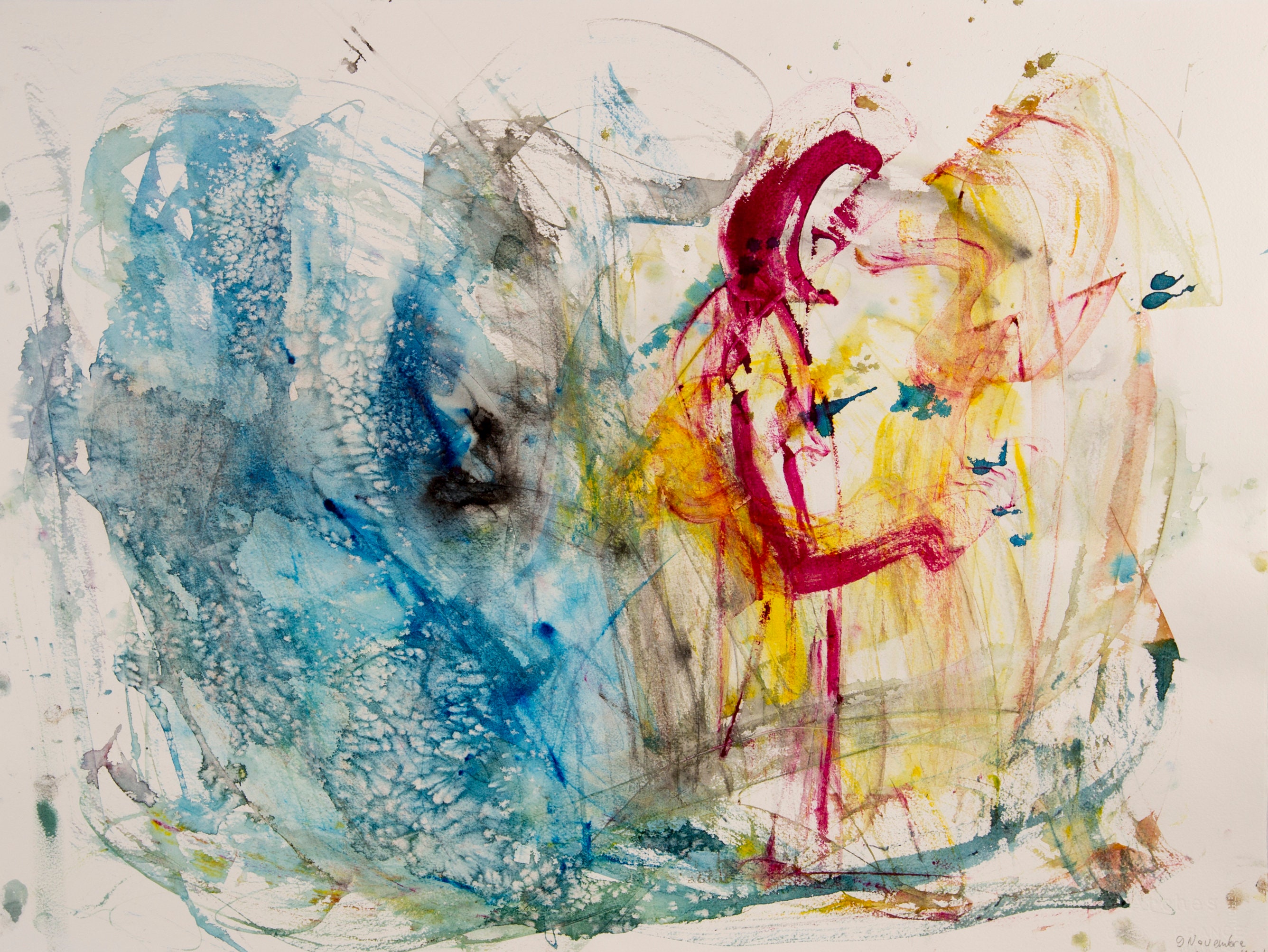 Peinture Aquarelle Fait Abstraite Silhouette Intuitive France