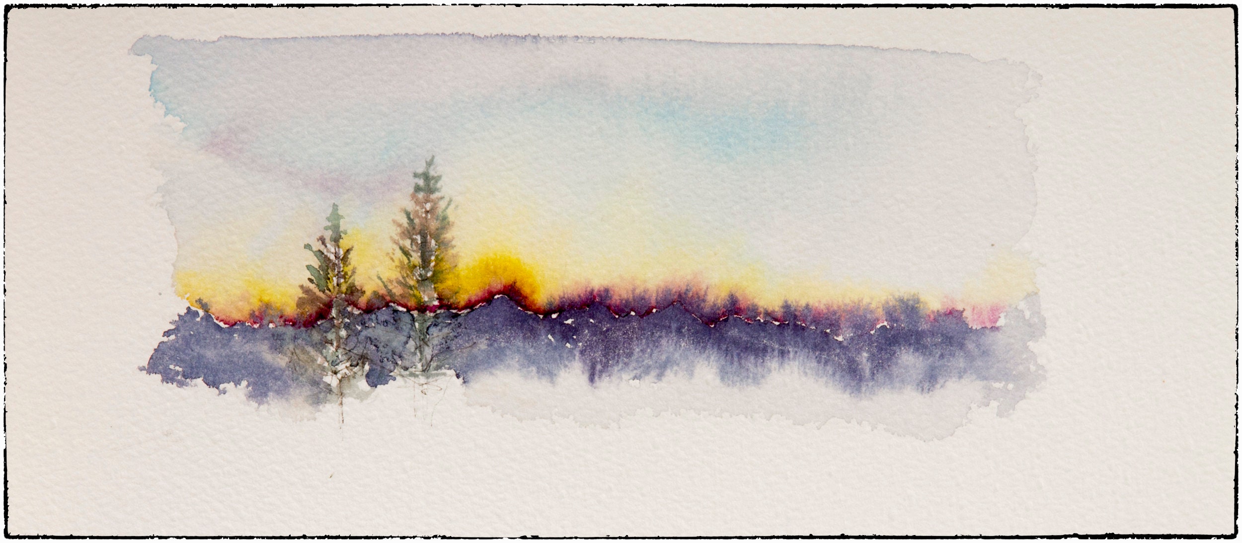 Peinture Aquarelle Fait Main Montagne Savoie France