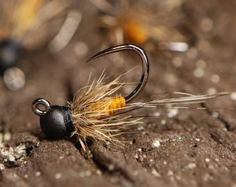 Biot Body Jig Nymph Golden Stone Trout Fly Fishing Flies for Trout Tungsten Bead Euro Nymph Jig Pack of 3