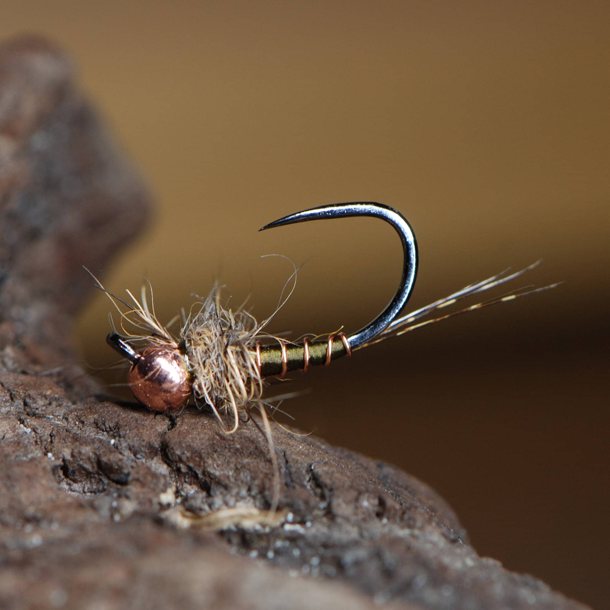 Thread Body Nymph Olive with Copper Trout Fly Fishing Flies for Trout  Tungsten Bead Euro Nymph Jig Pack of