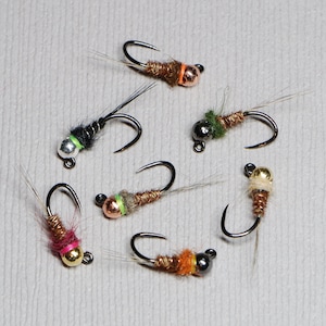 Pheasant Tail Nymph Variations Trout Fly Fishing Flies for Trout Tungsten Bead Euro Nymph Jig Pack of 3