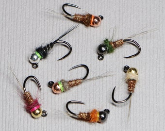 Pheasant Tail Nymph Variations Trout Fly Fishing Flies for Trout Tungsten Bead Euro Nymph Jig Pack of 3