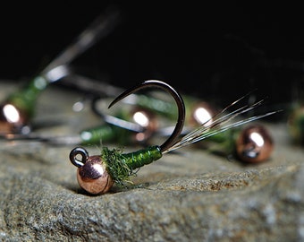 France Fly Nymph Trout Fly Fishing Flies for Trout Tungsten Bead Euro Nymph Jig Pack of 3