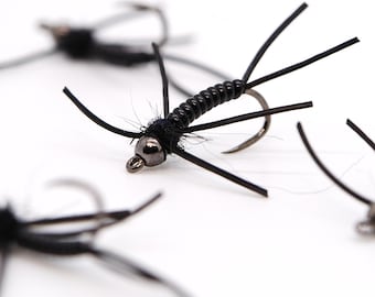 Ninfa di Stonefly, gambe di gomma di Pat, testa di perlina di tungsteno