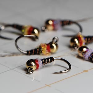 Frenchie Nymph Trout Fly Fishing Flies for Trout Tungsten Bead Euro Nymph Jig Pack of 3