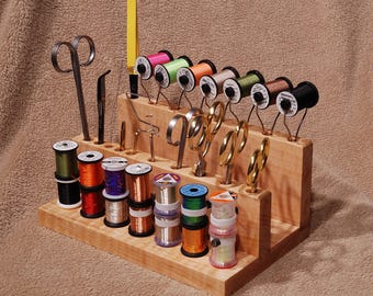 Fly Tying Desk Tool Holder and Fly Tying Spool Organizer