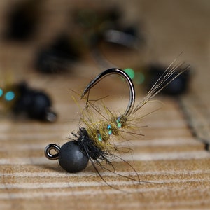 Hares Ear and Pearl Jig Nymph Trout Fly Fishing Flies for Trout Tungsten Bead Euro Nymph Jig Pack of 3