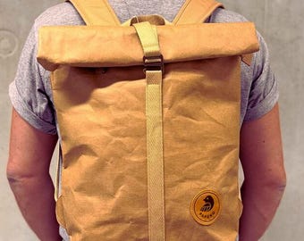 Paper Cougar Backpack -PAPERO-, Lightweight, Sturdy, Waterproof vegan Leather, Urban Style, Laptop, Ultraminimalistically Recyclable