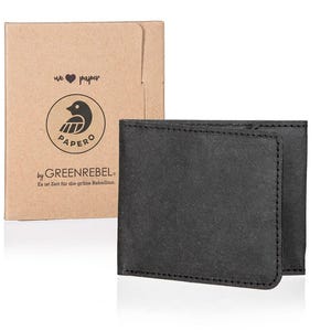 Portafoglio di carta PAPERO, piccolo, sottile, piatto, robusto, antistrappo, vegano, sostenibile, protezione RFID con sigillo FSC