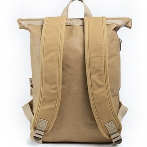 PAPERO Rucksack aus Kraft Papier 13-22L, Leicht, Robust, Wasserfest veganes Leder, nachhaltig,recycelbar mit Laptopfach Ultraminimalistisch Bild 3