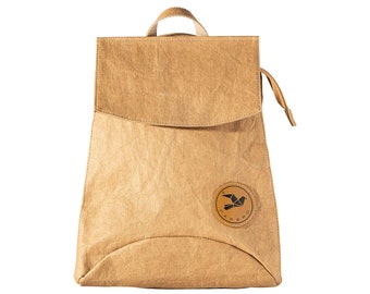PAPERO Bolso mochila 3 en 1 de papel, bandolera y bolso de mano | SALAMANDRAS | resistente a la rotura, impermeable, ligero, pequeño, vegano, sostenible ORIGINAL