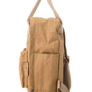 Rucksack aus Kraft Papier PAPERO 2 in 1 Handtasche LYNXII , Robust, leicht wasserfest, vegan, nachhaltig, fair nachwachsendes Material Bild 6