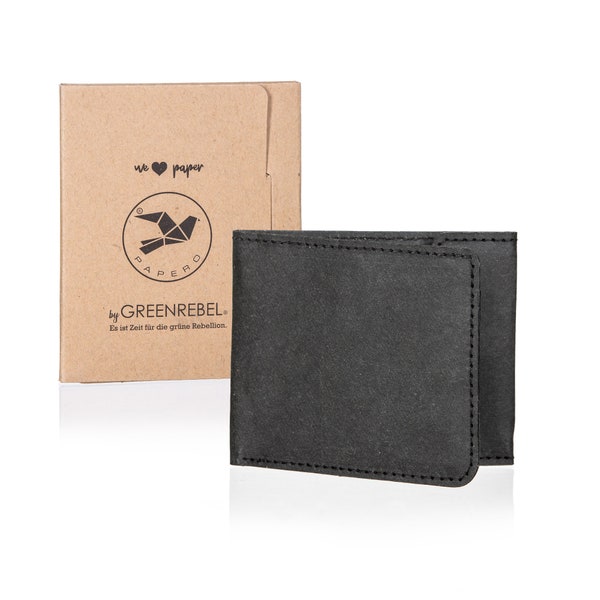 PAPERO aus Papier Klein Slim flaches Wallet Portemonnaie Geldbörse Geldbeutel robust, reissfest Vegan,nachhaltig RFID-Schutz mit FSC Siegel
