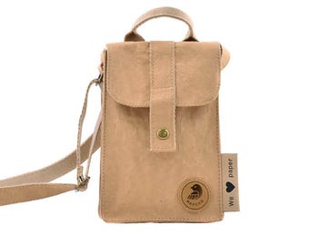 PAPERO handbag made of paper, women's shoulder bag, small handbag for mobile phone, tear-resistant, waterproof, vegan, sustainable