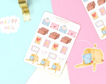 Happy Mail Sticker Sheet 02 | Bullet Journal Sticker - Scrapbook Stickers - Planner Stickes - Decorative Sticker - Journal Stickers