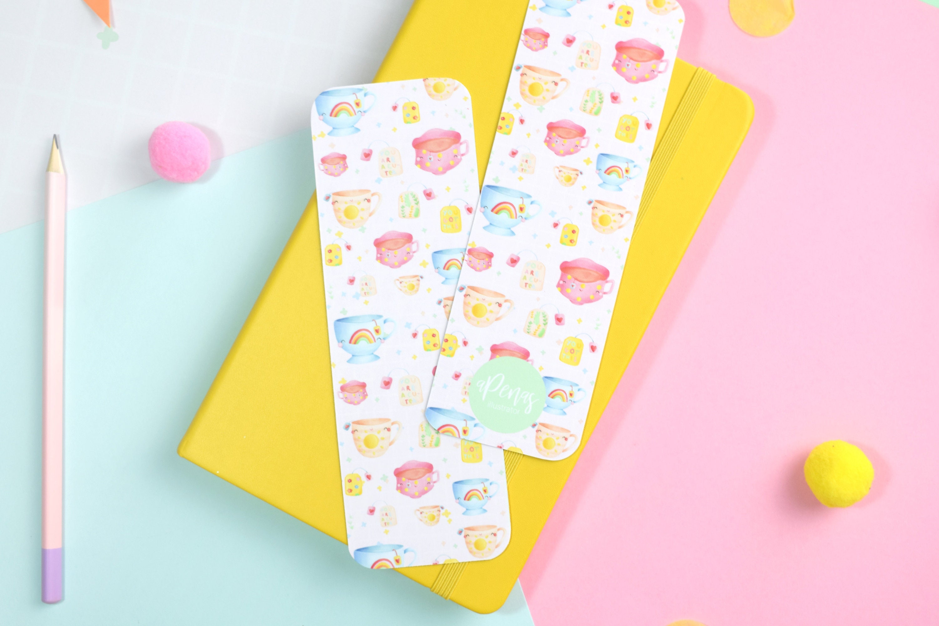 Positivi-tea Bookmark Rounded Bookmark Cute Kawaii - Etsy UK