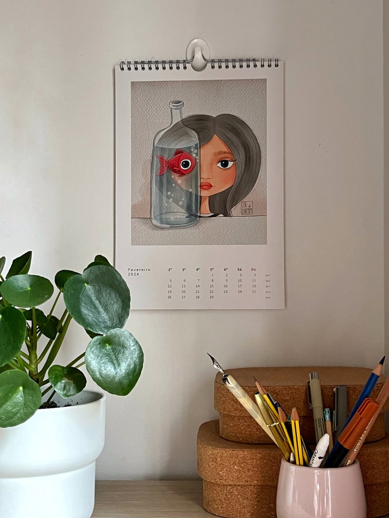 Aesthetic 2024 Illustrated Wall Calendar Natureinspired Original