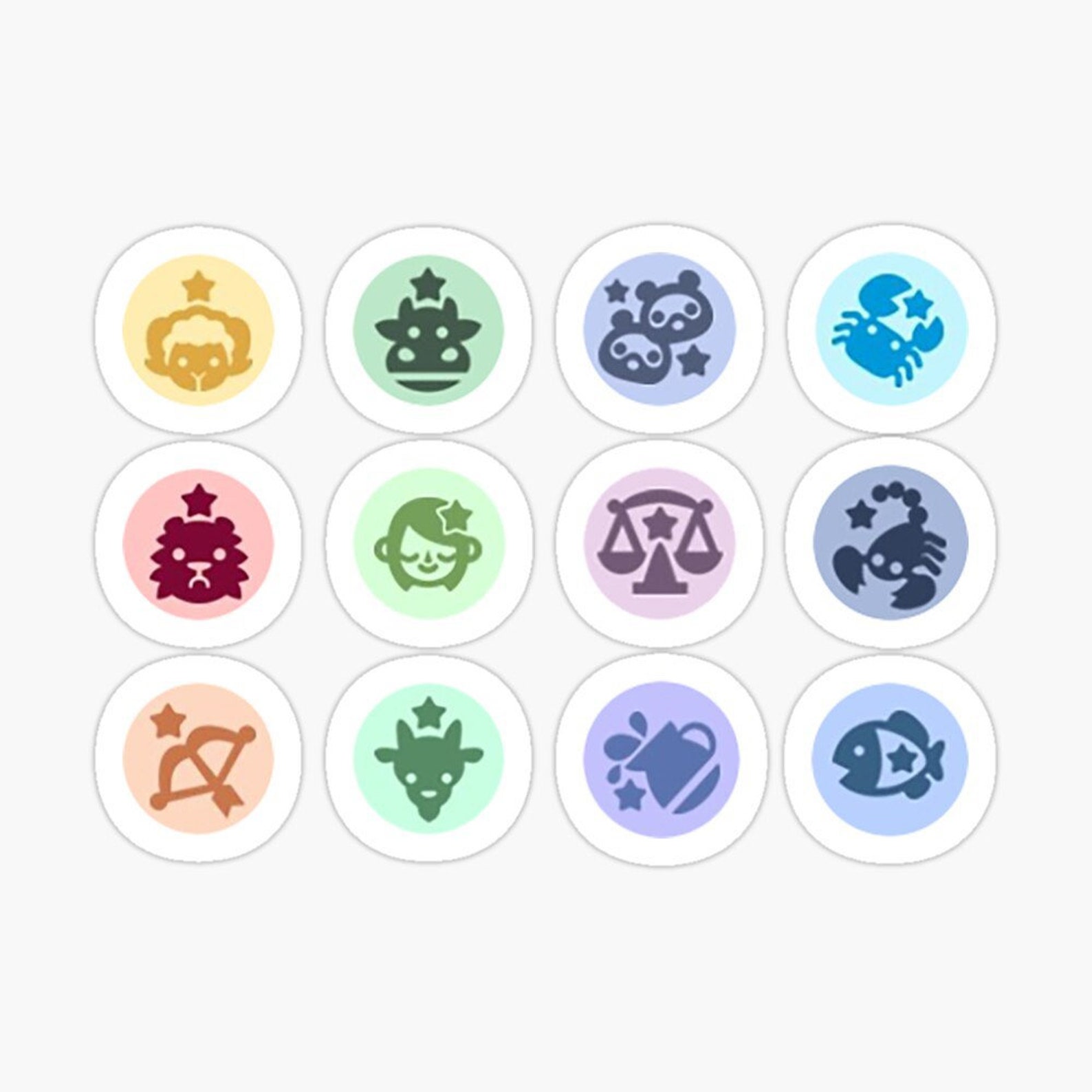 Animal Crossing Zodiac Sign Car/Laptop Decals Etsy