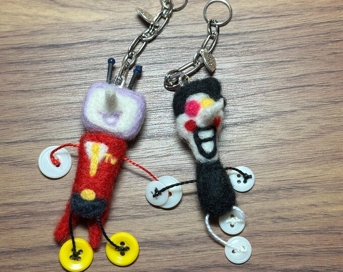 Puppet Keychains Spamtenna Button Puppet Keychains - Etsy