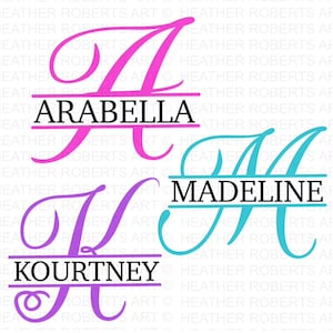 Split Monogram Alphabet SVG, DXF, PNG, Split Monogram Frame Alphabet, Cut File for Cricut, Silhouette, 26 Individual Svg Png Dxf Cut Files