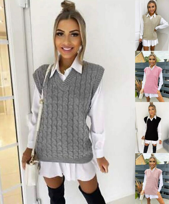 womens knitted sleeveless vest